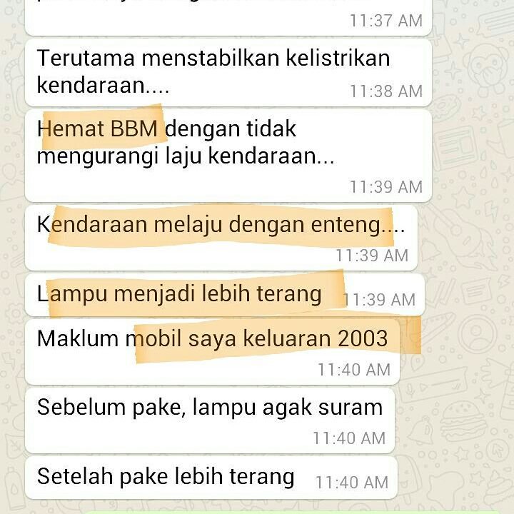 Screenshot testimoni pengguna MINICON, mobil keluaran 2003